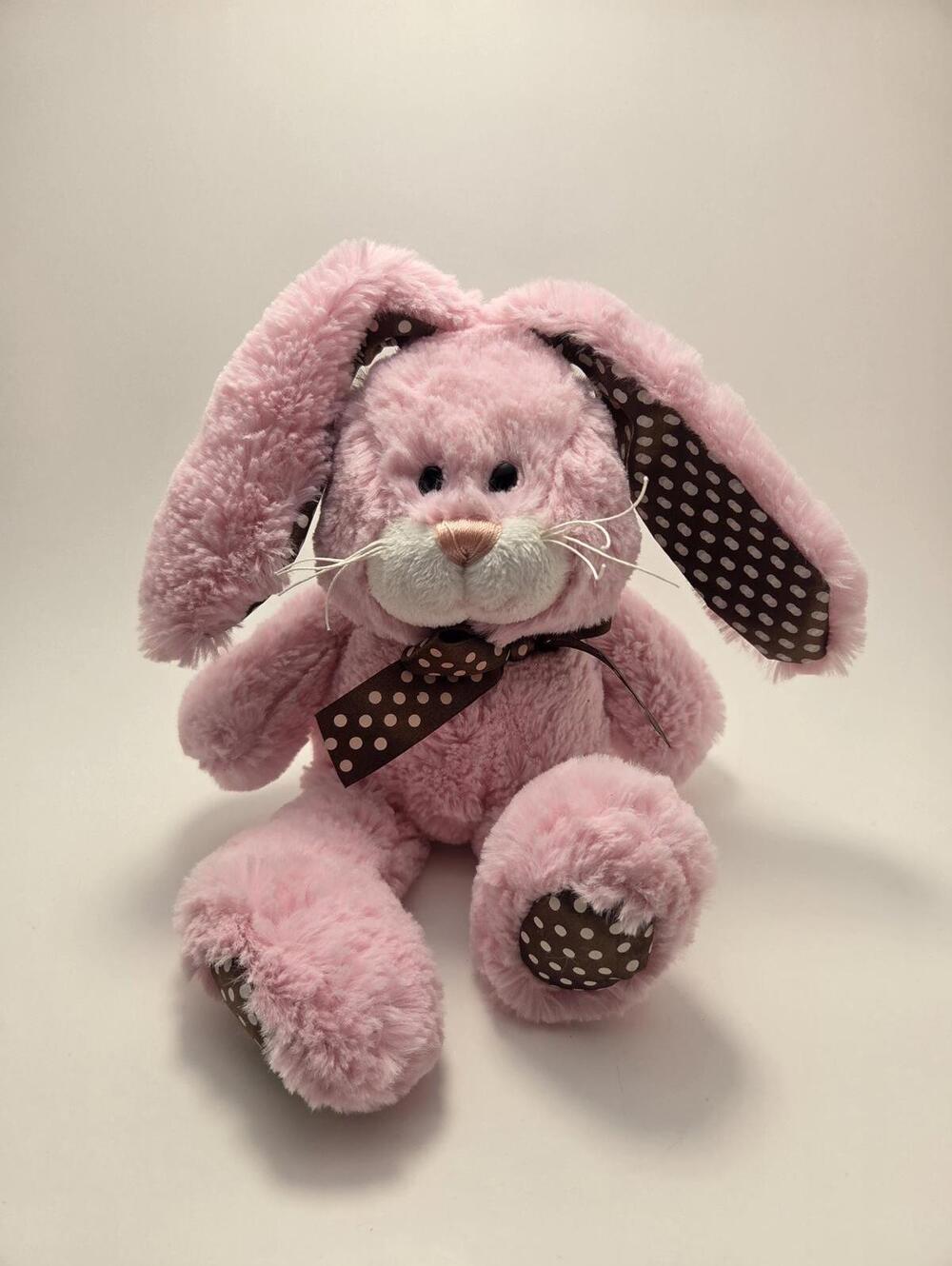Ganz Pink Easter Bunny Rabbit Polka Dot Ears (10 inch)